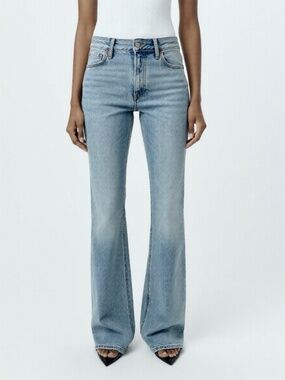 Dynamite Jeans Womens Size 26 Blue Ultra High Rise Flare Leg Hippie Light Wash